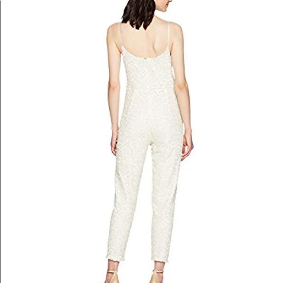 Black Halo Pants & Jumpsuits Eve Lucy Sequin White Jumpsuit 2 New